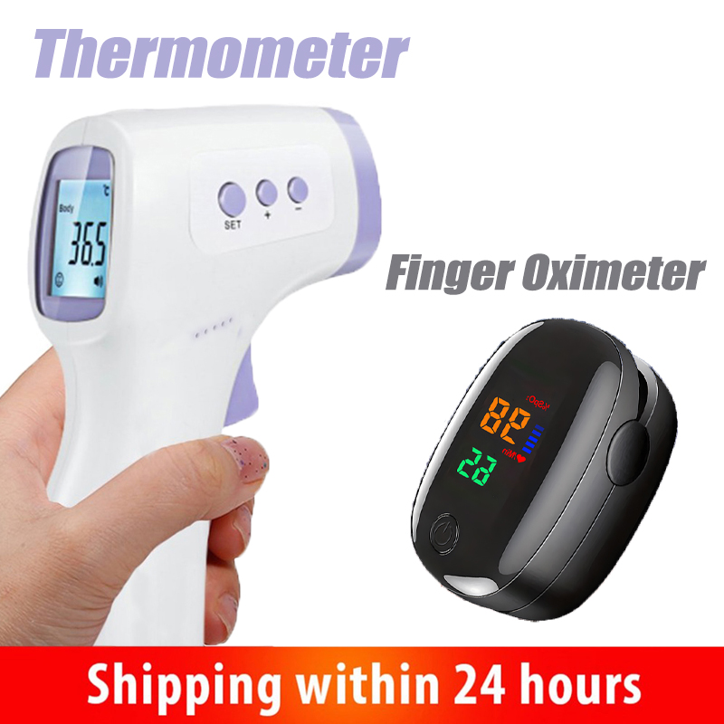 Pulse Oximeter - 비접촉식 적외선 이마 체온계 또는 손가락