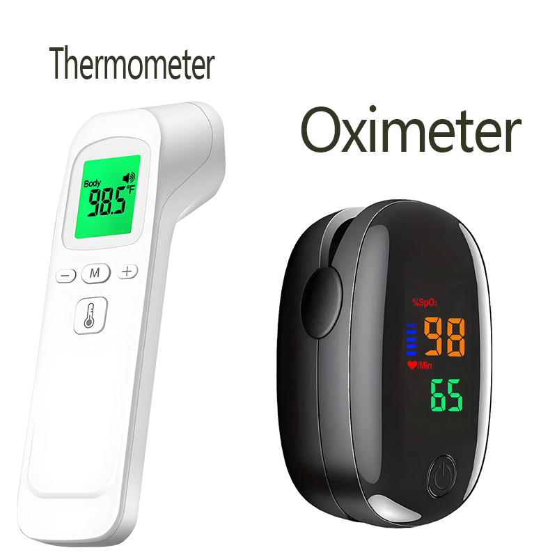 Pulse Oximeter - 비접촉식 적외선 이마 체온계 섭씨/화씨 측정기